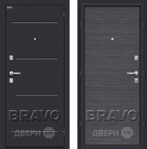 Входная металлическая Дверь Bravo Оптим Кобра Black Wood в Реутове