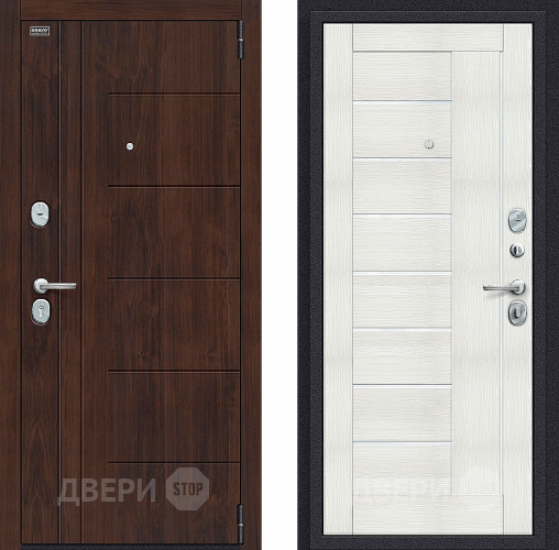 Входная металлическая Дверь Bravo Оптим Модерн Bianco Veralinga в Реутове