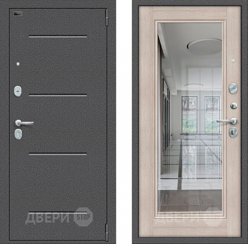 Входная металлическая Дверь Bravo Porta S-2 104/П61 с зеркалом Капучино в Реутове