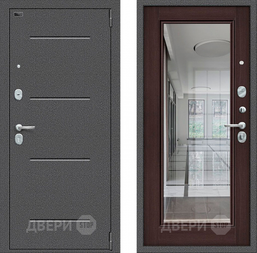 Входная металлическая Дверь Bravo Porta S-2 104/П61 с зеркалом венге в Реутове