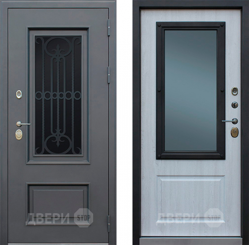 Входная металлическая Дверь АСД Аляска с окном и лазерной резкой в Реутове