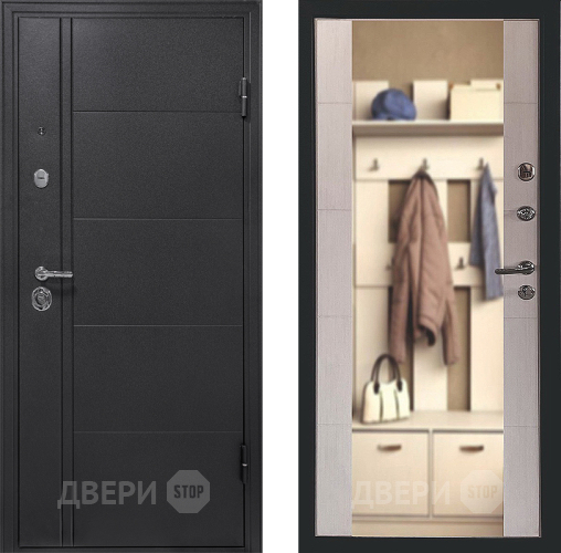 Входная металлическая Дверь Форпост Эверест Зеркало Беленый дуб в Реутове