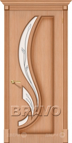 Межкомнатная дверь со стеклом Лилия (Дуб) в Реутове