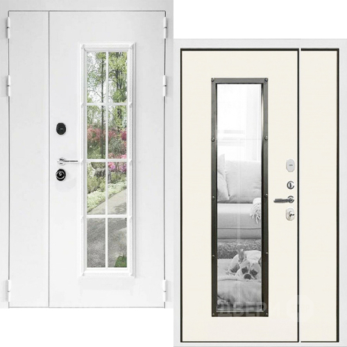 Входная металлическая Дверь Дверной Континент Тичино Двустворчатая Белая в Реутове