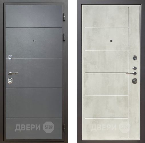 Входная металлическая Дверь Шелтер (SHELTER) Комфорт Лофт графит 11 Бетон крем в Реутове