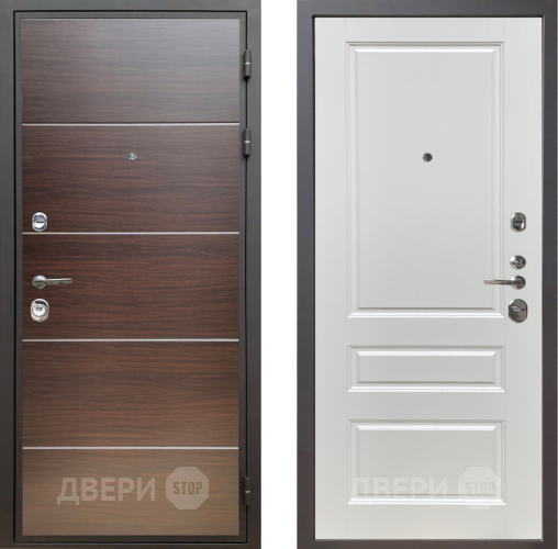 Входная металлическая Дверь Шелтер (SHELTER) Комфорт Венге структурный горизонт 1 Белый ясень в Реутове