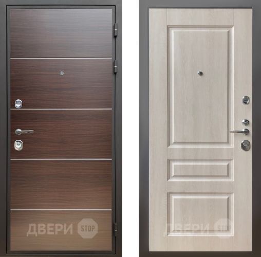 Входная металлическая Дверь Шелтер (SHELTER) Комфорт Венге структурный горизонт 3 Дуб филадельфия крем в Реутове