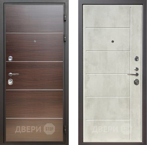 Входная металлическая Дверь Шелтер (SHELTER) Комфорт Венге структурный горизонт 11 Бетон крем в Реутове