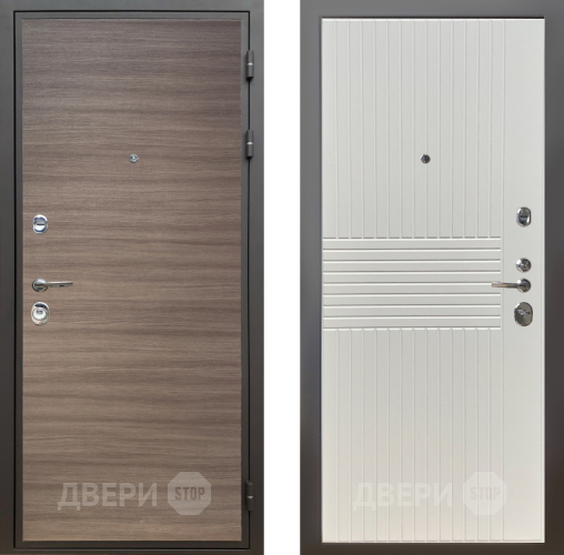 Входная металлическая Дверь Шелтер (SHELTER) Комфорт Дуб тоскано поперечный 10 Силк Сноу в Реутове