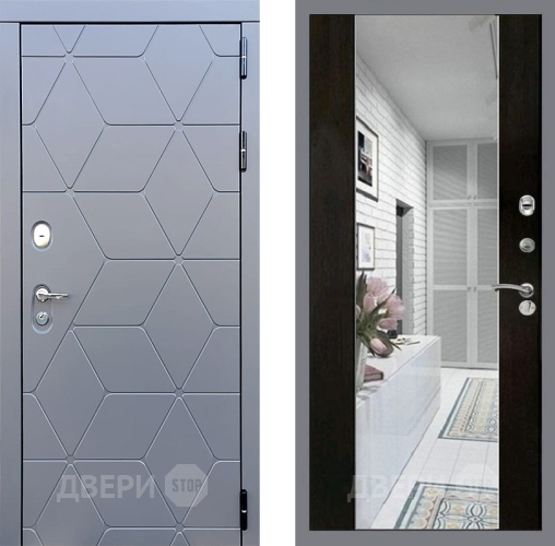 Входная металлическая Дверь Стоп КОСМО Зеркало СБ-16 Венге в Реутове