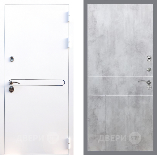 Входная металлическая Дверь Стоп Лайн Вайт ФЛ-290 Бетон светлый в Реутове