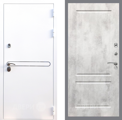 Входная металлическая Дверь Стоп Лайн Вайт ФЛ-117 Бетон светлый в Реутове