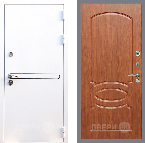 Входная металлическая Дверь Стоп Лайн Вайт ФЛ-128 Береза мореная в Реутове