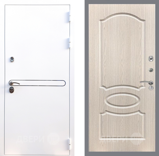 Входная металлическая Дверь Стоп Лайн Вайт ФЛ-128 Беленый дуб в Реутове