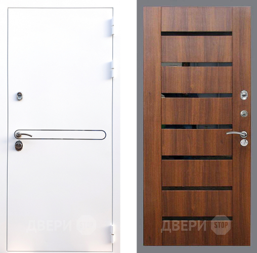 Входная металлическая Дверь Стоп Лайн Вайт СБ-14 Орех бренди в Реутове