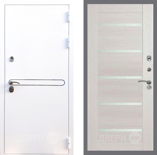 Входная металлическая Дверь Стоп Лайн Вайт СБ-14 Лиственница беж в Реутове