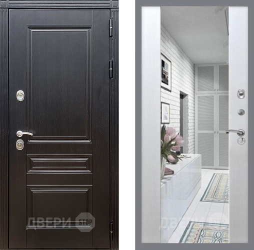 Входная металлическая Дверь Стоп МЕГАПОЛИС Зеркало СБ-16 Лиственница беж в Реутове