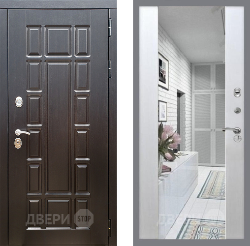 Входная металлическая Дверь Стоп НЬЮ ЙОРК Зеркало СБ-16 Лиственница беж в Реутове