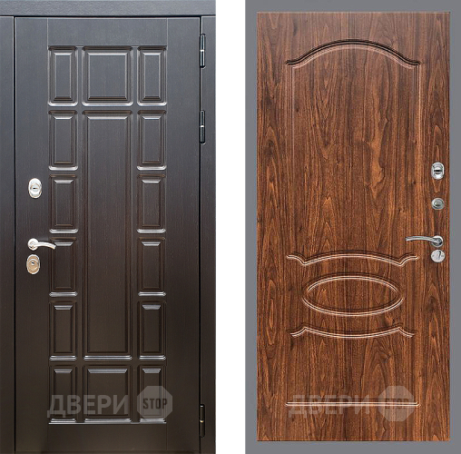 Входная металлическая Дверь Стоп НЬЮ ЙОРК ФЛ-128 орех тисненый в Реутове