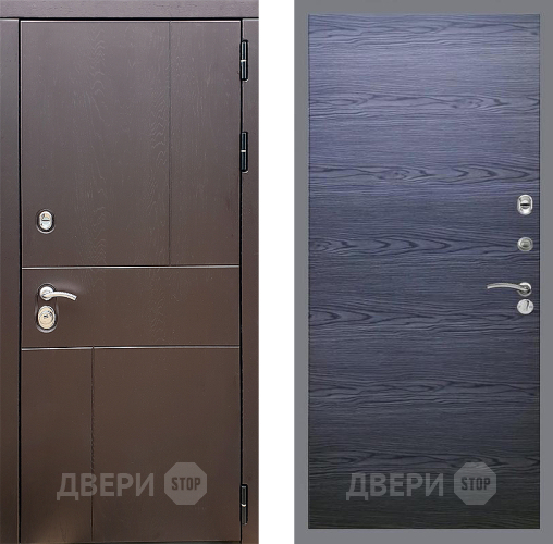 Входная металлическая Дверь Стоп УРБАН Гладкая Дуб тангенальный черный в Реутове