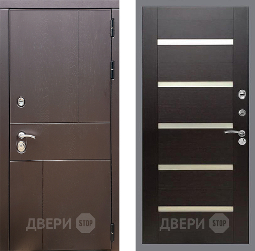 Входная металлическая Дверь Стоп УРБАН СБ-14 венге поперечный в Реутове