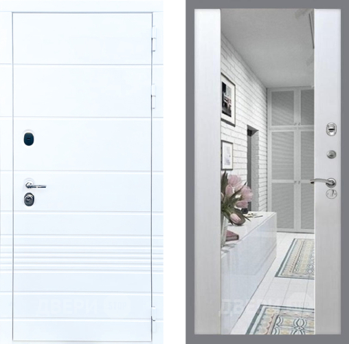 Входная металлическая Дверь Стоп ТРЕНДО Зеркало СБ-16 Лиственница беж в Реутове