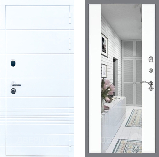 Дверь Стоп ТРЕНДО Зеркало СБ-16 Силк Сноу в Реутове