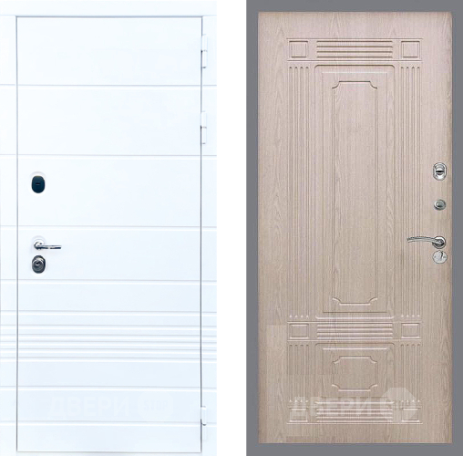 Входная металлическая Дверь Стоп ТРЕНДО ФЛ-2 Беленый дуб в Реутове