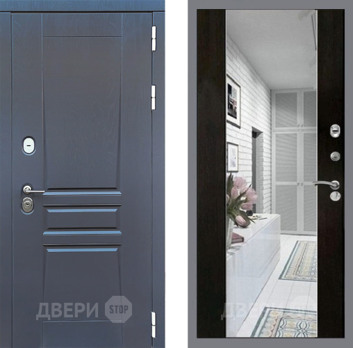 Входная металлическая Дверь Стоп ПЛАТИНУМ Зеркало СБ-16 Венге в Реутове