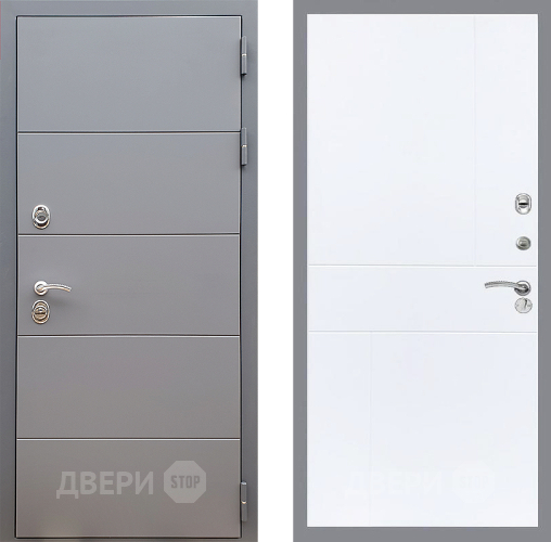 Входная металлическая Дверь Стоп АРТ ГРАФИТ ФЛ-290 Силк Сноу в Реутове