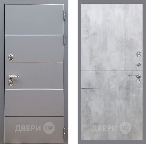 Входная металлическая Дверь Стоп АРТ ГРАФИТ ФЛ-290 Бетон светлый в Реутове