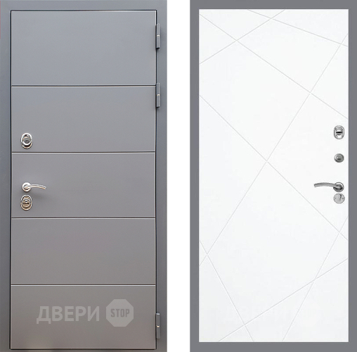 Входная металлическая Дверь Стоп АРТ ГРАФИТ ФЛ-291 Силк Сноу в Реутове