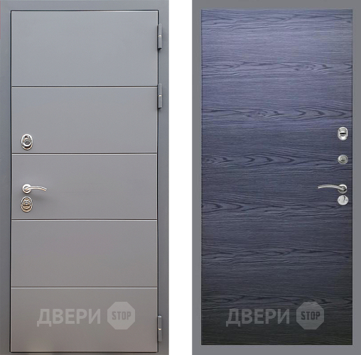 Входная металлическая Дверь Стоп АРТ ГРАФИТ Гладкая Дуб тангенальный черный в Реутове