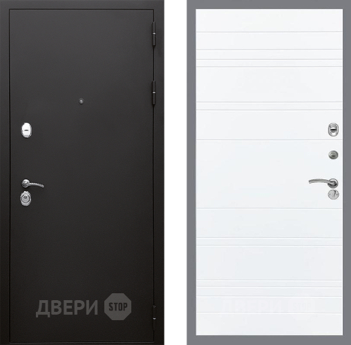 Входная металлическая Дверь Стоп КЛАССИК Шагрень Лайн Силк Сноу в Реутове