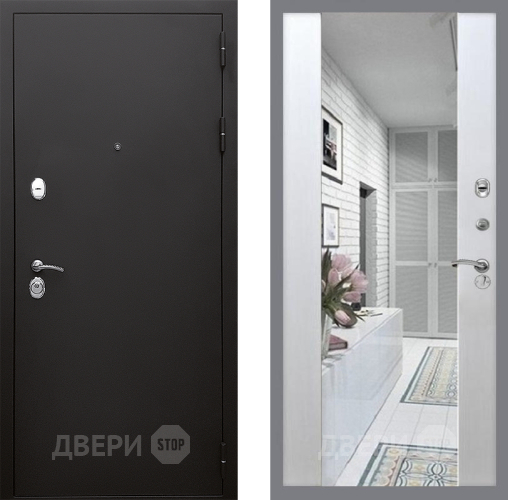 Входная металлическая Дверь Стоп КЛАССИК Шагрень Зеркало СБ-16 Лиственница беж в Реутове