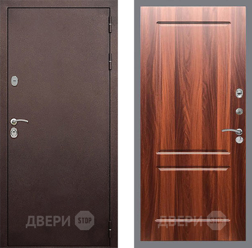 Входная металлическая Дверь Стоп КЛАССИК Медь ФЛ-117 Итальянский орех в Реутове