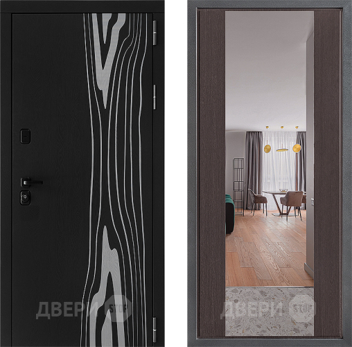 Входная металлическая Дверь Дверной континент ДК-12 ФЛЗ-1 Зеркало Венге в Реутове