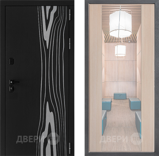 Входная металлическая Дверь Дверной континент ДК-12 ФЛЗ-1 Зеркало Капучино в Реутове