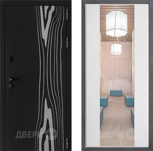 Входная металлическая Дверь Дверной континент ДК-12 ФЛЗ-1 Зеркало Белый софт в Реутове