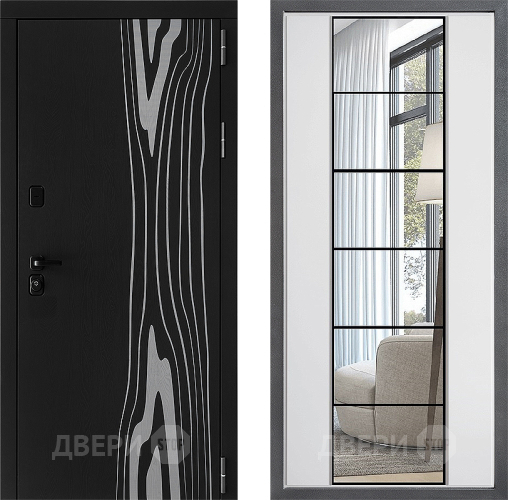 Входная металлическая Дверь Дверной континент ДК-12 ФЛЗ-2 Зеркало Белый софт в Реутове