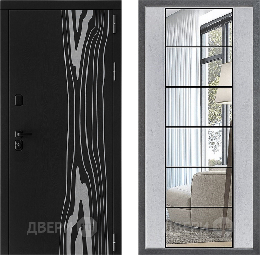 Дверь Дверной континент ДК-12 ФЛЗ-2 Зеркало Бетон светлый в Реутове