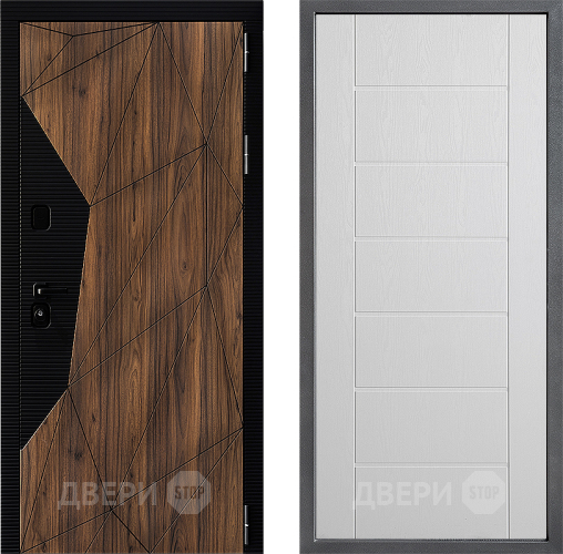 Входная металлическая Дверь Дверной континент ДК-11 ФЛ-Лайн Белое дерево в Реутове