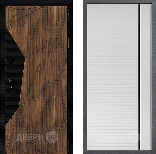 Входная металлическая Дверь Дверной континент ДК-11 ФЛ-757 Черное Стекло Софт милк в Реутове