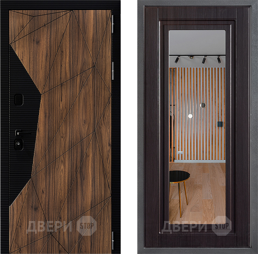 Входная металлическая Дверь Дверной континент ДК-11 ФЛЗ Зеркало Венге в Реутове