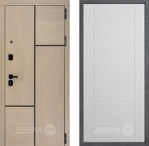 Входная металлическая Дверь Дверной континент ДК-14 ФЛ-Лайн Белое дерево в Реутове