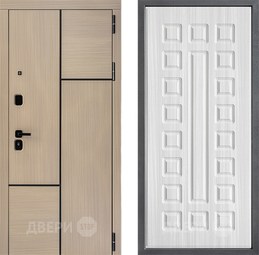 Входная металлическая Дверь Дверной континент ДК-14 ФЛ-183 Сандал белый в Реутове