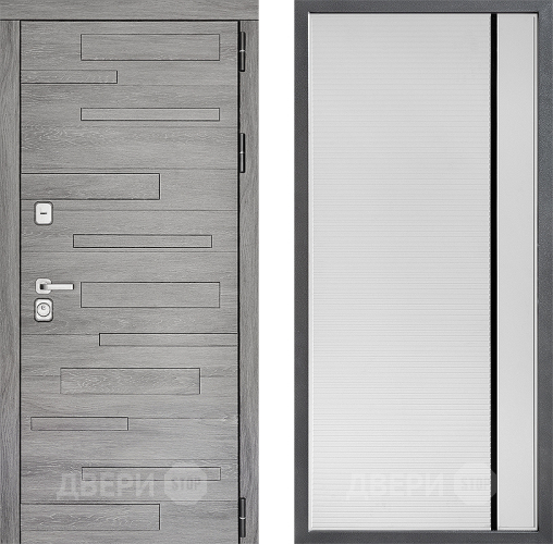 Входная металлическая Дверь Дверной континент ДК-10 ФЛ-757 Черное Стекло Софт милк в Реутове