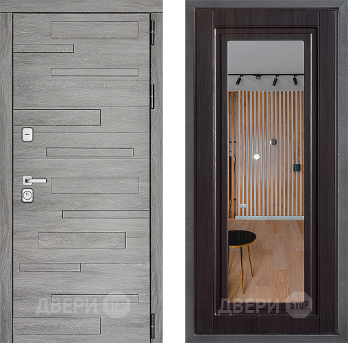 Входная металлическая Дверь Дверной континент ДК-10 ФЛЗ Зеркало Венге в Реутове