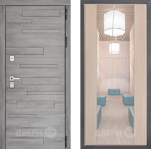 Входная металлическая Дверь Дверной континент ДК-10 ФЛЗ-1 Зеркало Капучино в Реутове