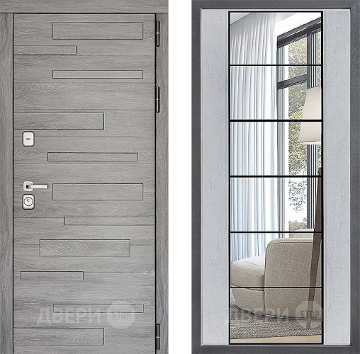 Дверь Дверной континент ДК-10 ФЛЗ-2 Зеркало Бетон светлый в Реутове